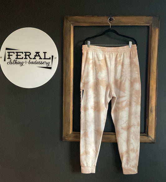 Tie Dye Joggers with Feral Boot design
