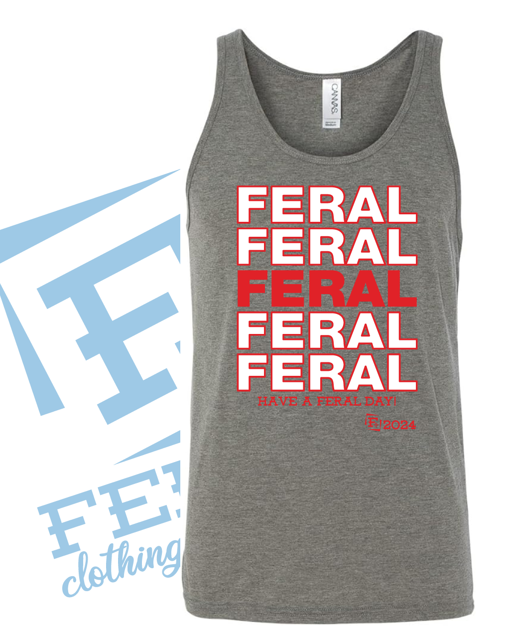 Feral Jersey Tank-Dark Heather Grey