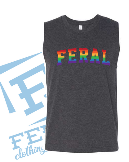 Feral Muscle Tank-Dark Heather Grey